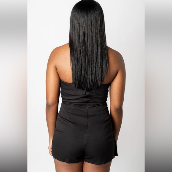 Bow front romper black - Black / Medium - Picture 6 of 10